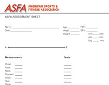 ASFA® Sample Assessment Sheet