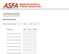 ASFA® Sample Cardiovascular Exercise Journal